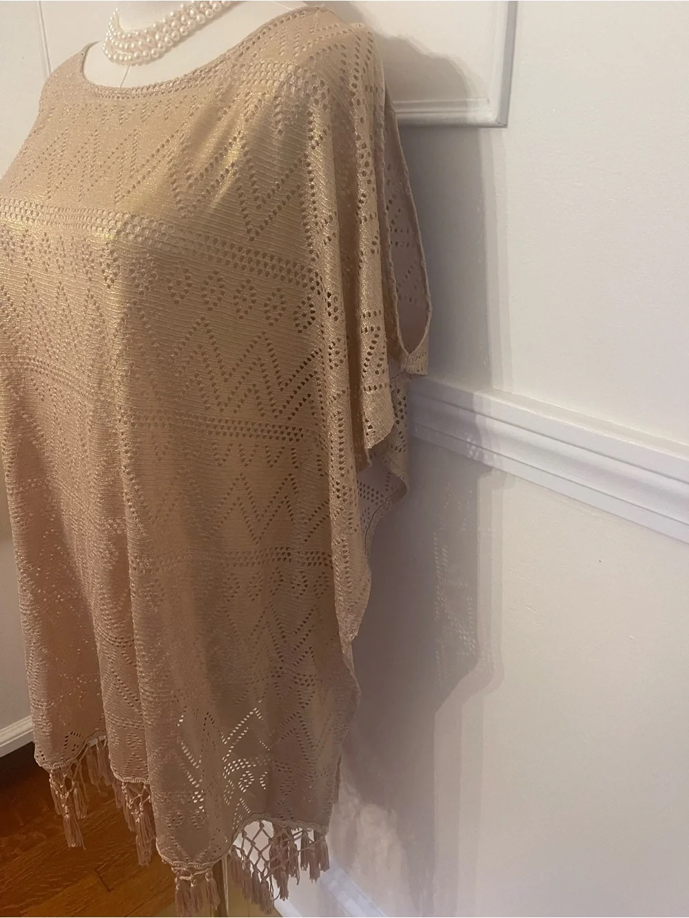 Lilly Pulitzer Gold Crochet Fringe Cover-Up